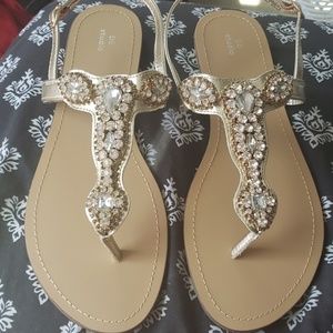 Gold Jeweled Sandals